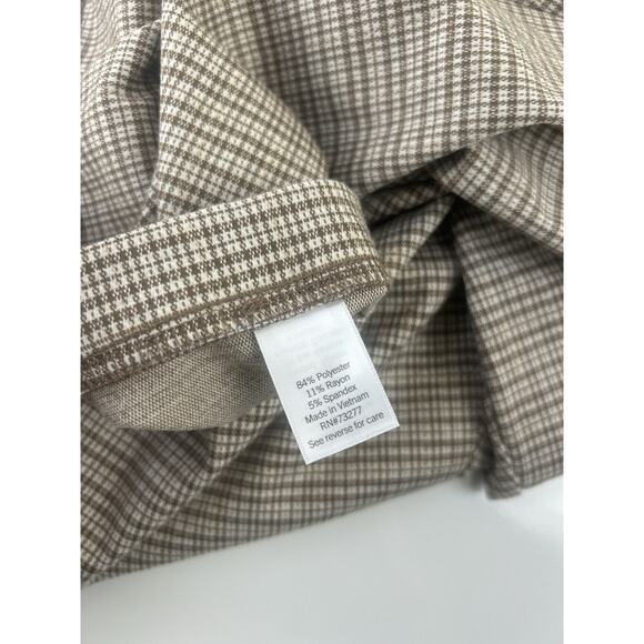 Croft & Barrow Womens Stretch Pull-On Straight Leg Pants Brown Neutral Plaid XL - Picture 9 of 11
